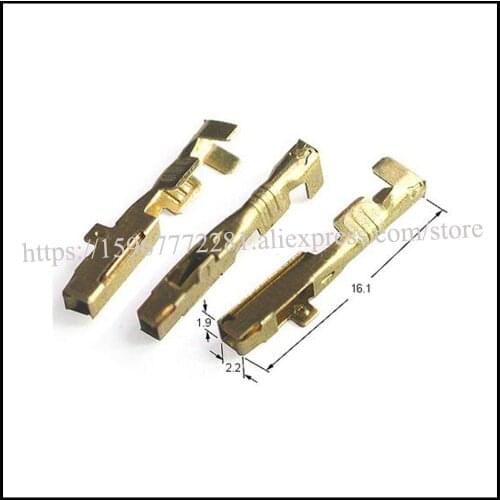DJ621-F1.2A brass H62Y Female terminal car male female Connector cable housing Connector automotive plug H:1.9,W:2.2,L:16.1