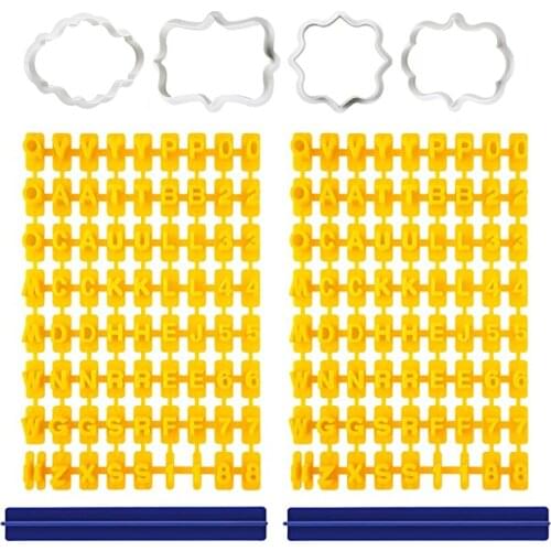 6Pcs/set Alphabet Number Cookie Press Stamp Letter Stamps Embosser Cutter Fondant Decor Mould Cake Baking Molds Tools