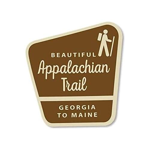 American Vinyl Brown Sign Shaped Beautiful Appalachian Trail Sticker (Maine Georgia Hiking National Park Forest)