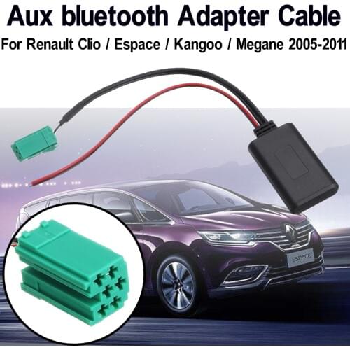 Radio Stereo AUX-IN Cable 12v+ Car bluetooth Module AUX Adapter Wireless For Renault Clio Kangoo Megane Scenic 2005-2011