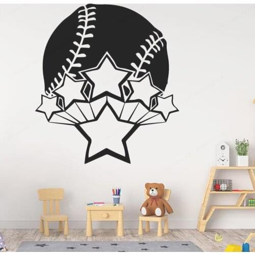 YOYOYU Baseball stickers for kids wall ball games sports wall decal forliving room kids roomdecoration self adhesive PosterHL226