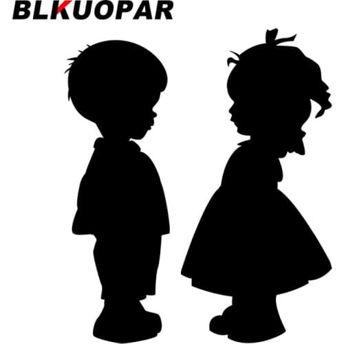 BLKUOPAR for Boys Girls Holding Hands Car Stickers Fashion Sunscreen Decals Bumper Windshield Waterproof VAN Vinyl Car Wrap