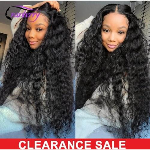 Brazilian Deep Curly Lace Front Human Hair Wigs For Black Women Cranberry Deep Wave 13x4 Lace Frontal Wig Prelucked Hairline