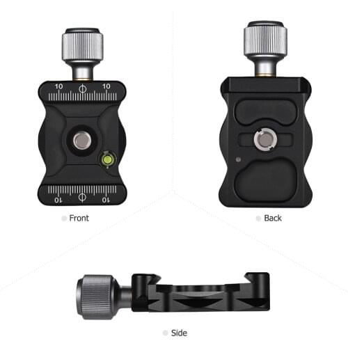 Aluminium Alloy Quick Release Clamp with 1/4 & 3/8 Inch Screw Mount Bubble Level for Ballhead Tripod Camera Accessories QR Plate