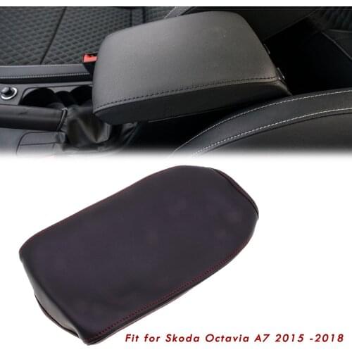 EIDRAN Microfiber Leather Center Console Seat Armrest Box Cover For SKODA Octavia A7 2015 2016 2017 2018