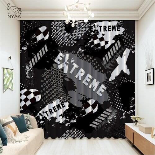 Black And White Comics Graffiti Curtain Office Kitchen Curtains For Home Interior Curtains For Living Room Luxury Micro Shading