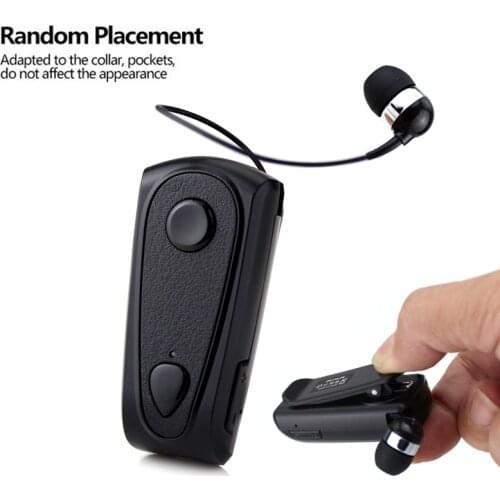 DAONO Bluetooth Earphone Business Wireless Handsfree Earbuds Headset with Microphone Calls Remind Vibration Wear Clip Driver