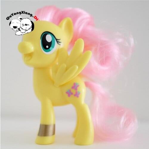 P8-012 Action Figures 8cm Little Cute Horse Model Doll Pink hair Fluttershy Anime Toys for Children