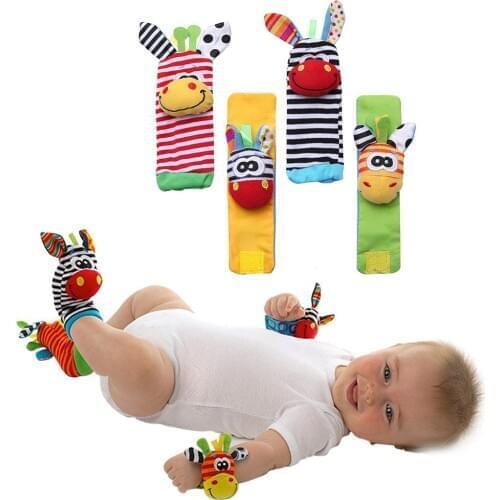 Infant Baby Kids Socks Rattle Toys Wrist Rattle And Foot Socks Hand Foot Developmental Toys 0~24 Months Months