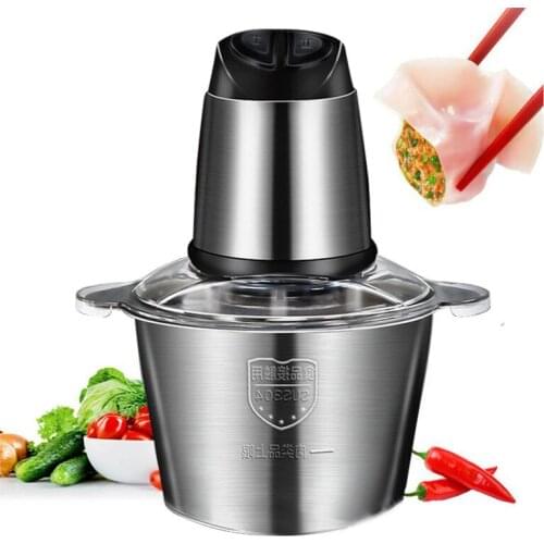 2L/3L Electric Meat Grinder Stainless Steel Garlic Masher Food Chopper Automatic Meat Grinder Mincer Processor Kitchen Tools