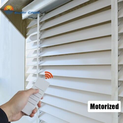 Motorized Venetian Blinds Electric Wooden Blinds Natural Material Smart Home Life No.MR_WB_TM