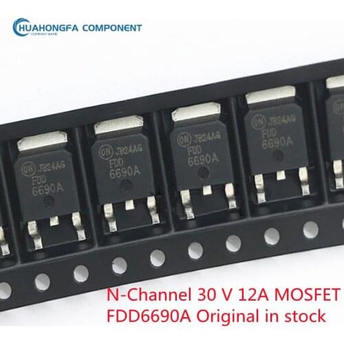 5PCs FDD6690A N-Channel MOSFET 30 V 12A Transistors TO-252AA New Original