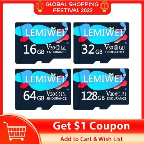 Lemiwei Flash Card 128GB U3 Dark Blue TF Card 64GB Memory Card Whale Mini Camera Card 32GB C10 V30 16GB For Driving Recorder