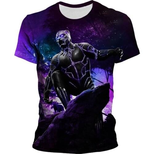 Oversized T Shirt For Men Black Panther Marvel 3D Printed Summer Womens T-shirts Short Sleeve Cool Harajuku Male Clothes