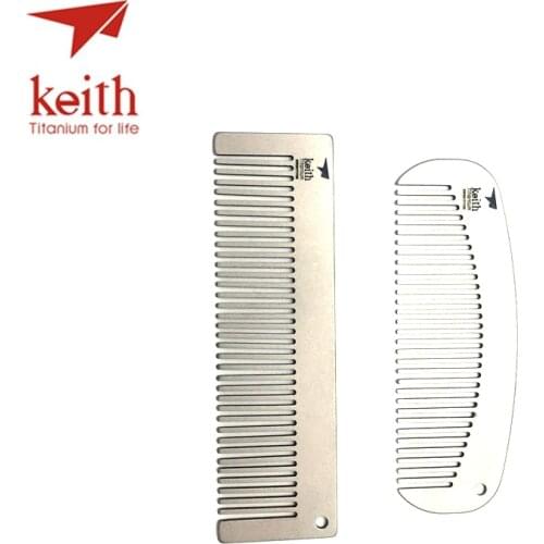 Keith Titanium Hair Comb Anti-static Outdoor Travel Comb Durable For Men Women Ultra Light