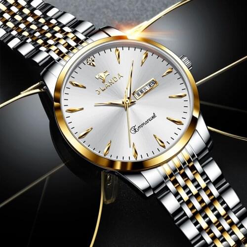 2021 Hot High-end Fashion Mens and Womens Calendar Luminous Waterproof Watch Stainless Steel Business Quartz Watch
