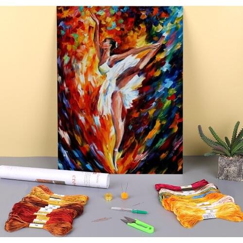 Oil Painting Style Flight Printed 11CT Cross Stitch Patterns Embroidery DMC Threads Painting Handicraft work Handiwork Gift