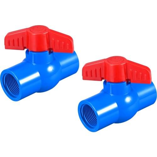 Uxcell Ball Valve, Female Thread PVC Valve for Aquarium Setup, Sump Pump, Pool, Garden Sprinkler 2Pcs