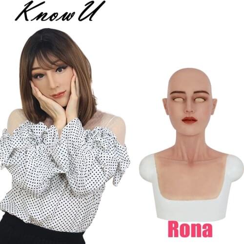 KnowU Rona Femalemask Crossdress Cosplay Tgirl Crossplay máscara de silicona femenina силиконовая женская маска Transgender