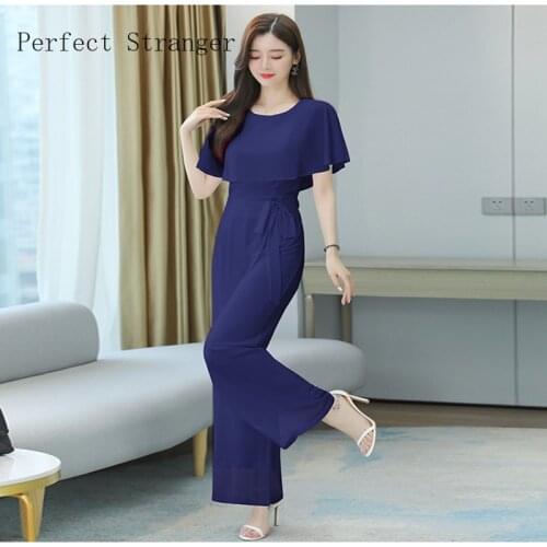 Jumpsuits for women 2021 Elegant Cape Style Solid Color Ladies jumpsuits One Piece Outfit Jumpsuit Women