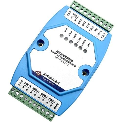 RS232/RS485 to 4-port RS485 Hub Industrial-grade Photoelectric Isolation Lightning Protection Relay Signal Amplifier Distributor