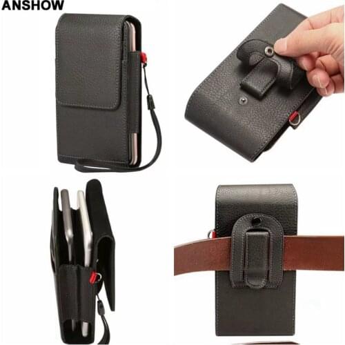 Hip Holster Leather Vertical Case For Iphone XS MAX XR 8 7 6 6S 5S SE Galaxy S9 S8/Plus/Note 9 8 Litchi Buckle Clip Belt Pouch