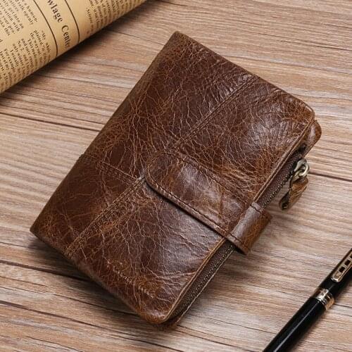 RFID Blocking Wallet Leather Wallet Mens Business Credit Card Holder Money Bag Wallet High Quality Mens Wallet