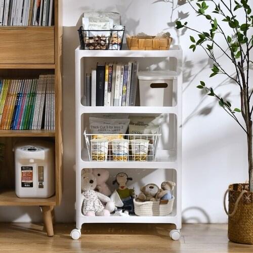 Storage tray hollow-out design household laundry basket bathroom multi-layer movable universal wheel Nordic style storage rack t