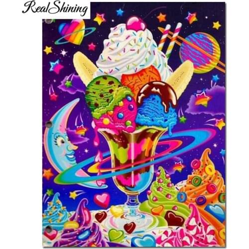 Full round square resin drill,5D Diy Diamond Painting Colorful Ice Cream cross stitch kit diamant painting new arrivals FS6854