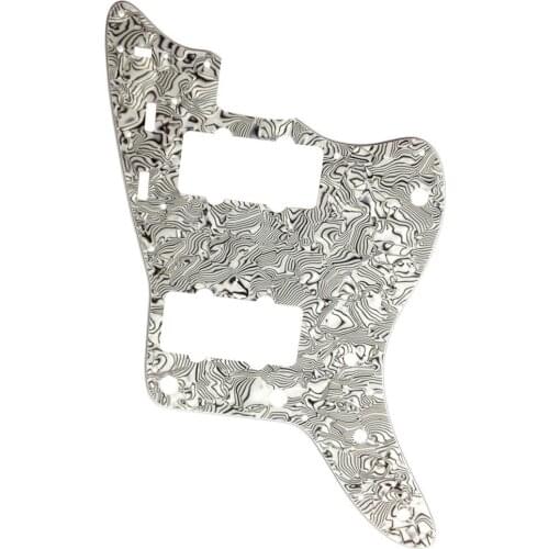 Pleroo Custom Guitar pickgaurd - For US Jazzmaster style Guitar pickguard Replacement , 4 Ply White Pearl Shell