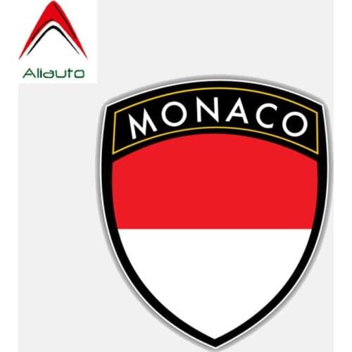Aliauto Personality Creative Car Sticker Motorcycle Monaco Flag Shield Waterproof Sunscreen Anti-UV Reflective Decal,10cm*12cm