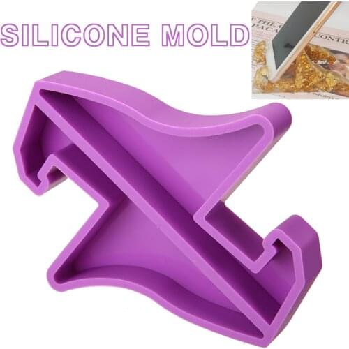 New Durable Desktop Portable Silicone Mobile Cell Phone Stand Pad Holder Resin Casting Epoxy Mold Craft For Watching Videos