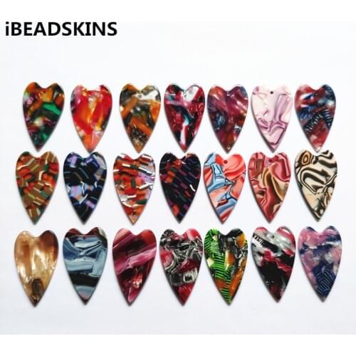 New arrival! 38x23mm 50pcs acetic acid hearts-shape charms for earrings accessories,Earring parts Jewelry Findings making