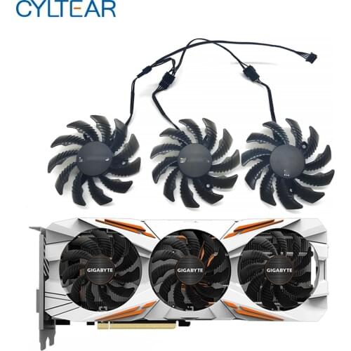 75MM T128010SU 0.35A Cooling Fan Gigabyte AORUS GTX 1060 1070 1080 G1 GTX 1070Ti 1080Ti 960 980Ti 760 Video Card Cooler Fan
