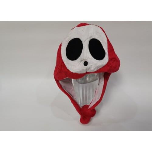 Super Mario Cute Cartoon Plush Hat shy guy Plush toy Keep Warm Birthday Gift Cosplay Costume Party Style Hap Dress Up Photo Prop