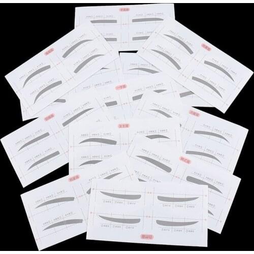 Adjustable 24Pairs/Set Lazy Quick Eyebrow Stickers Eyebrow Card Template Eyebrow Aids Guide Tattoos Makeup Tools
