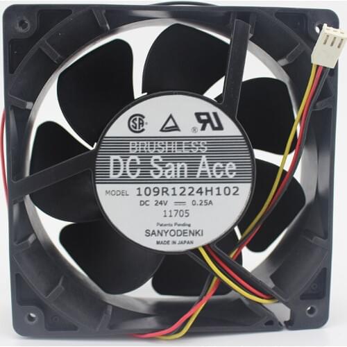 109R1224H102 12CM Cooling Fan SANYO 109R1224H102 12038 24V 0.25A Axial fan