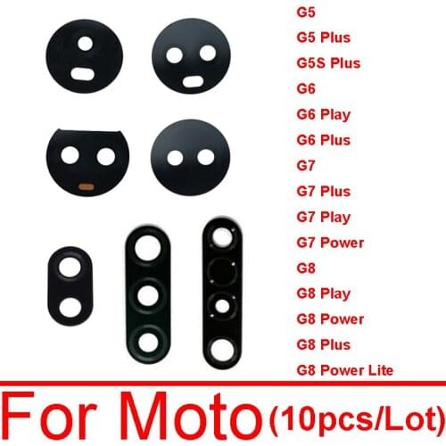 10PCS/Lot Rear Back Camera Glass Lens With Glue Adhesive Sticker For Moto G5 G5S G6 G7 G8 Plus G6 G7 G8 Play G7 G8 Power Lite
