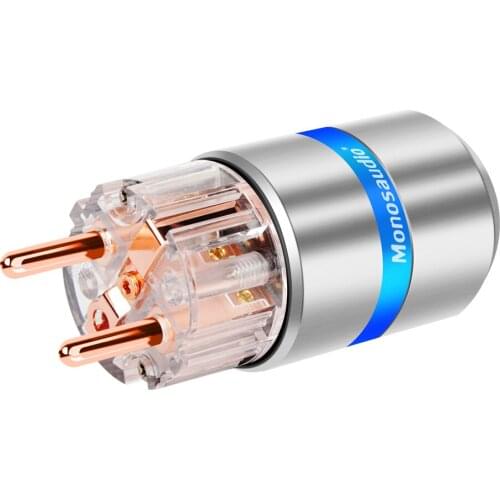 Monosaudio hifi Pure copper Schuko Plug hifi red Pure copper EUR version Hifi audio Power cable Extenstion adapter Plug