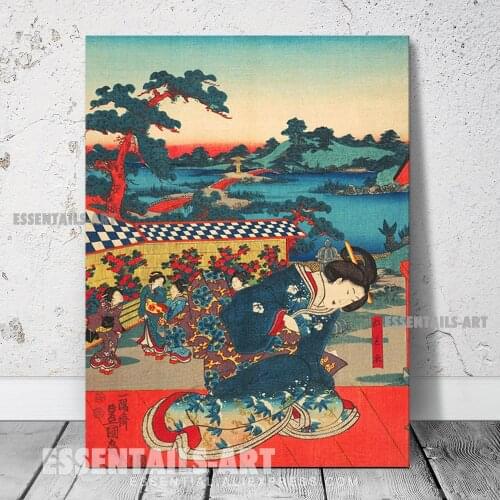 Ukiyoe Japanese style Geisha Canvas Wall Art Painting Decor Bedroom study Living kid Room Home Decoration Prints