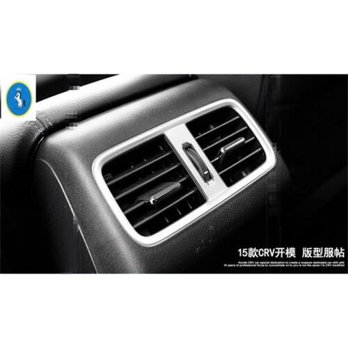 Yimaautotrims Fit For Honda CRV CR-V 2015 2016 ABS Rear Air Conditioning AC Vent Outlet Armrest Box Decoration Strip Cover Trim