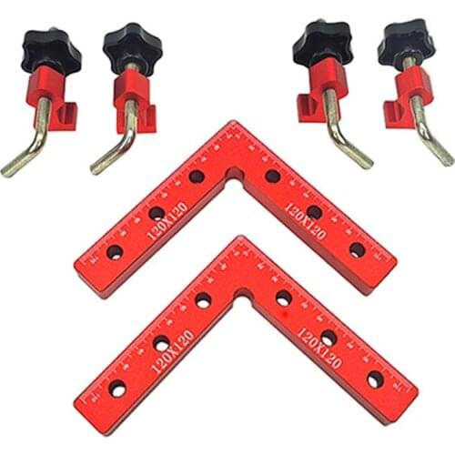 90 Degree Clamps For Woodworking Positioning Squares Right Angle Clamps 2 Pack 4" X 4" (100mm X100mm) Aluminum Alloy