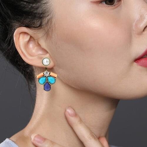 Blue Bee studs Earrings Free Wear Women Girls Geo Pendant Earring Pendientes wholesale dropshipping