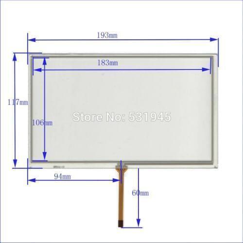 ZhiYuSun 5PCS/LOT HC-180-080 Touch Screen 193mm*117mm 8 inch glass for industry applications 193*117 for GPS HC180080