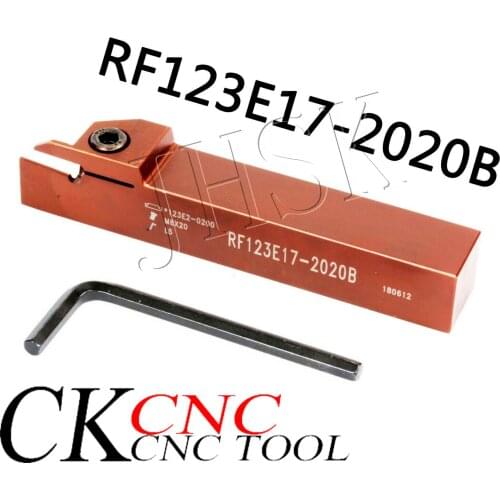 1pcs RF123E17-2020B 20mm External grooving turning holder+1pcs N123E2-0200-0200 2mm cnc lathe turning tool cutting inserts