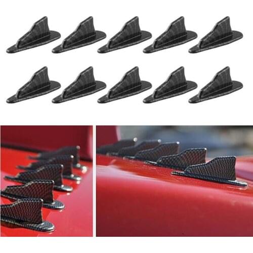 10 PCS Universal Rear Roof Shark Fins Spoiler Shark Fin Diffuser Vortex Generator Car Roof Spoiler Bumper Car Shark Fin Wings