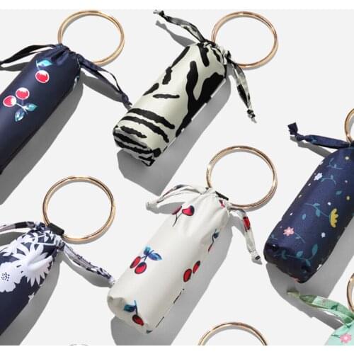 2021New 5 Fold Umbrella Small Portable Lovely Gift Cherry Flowers Students Women Design Umbrella