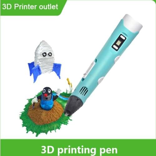 3D Printing Pen Intelligent Three Dimension Drawing Pen with Pen Guard and USB Cable Bonus Wood-Color PLA Filament Refills