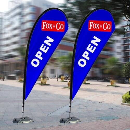 Custom Advertising Outdoor Teardrop Banner Flying Feather Flag Durable Aluminium Pole Flag Wholesale