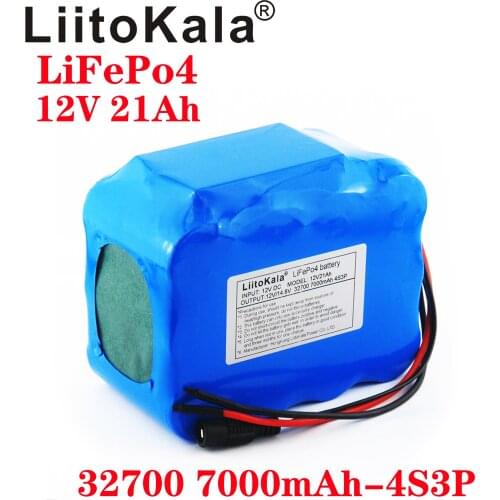 LiitoKala 32700 Lifepo4 Battery Pack 4S3P 12.8V 21Ah with 4S 20A Maximum 60A Balanced BMS for Electric Boat Uninterrupted Power